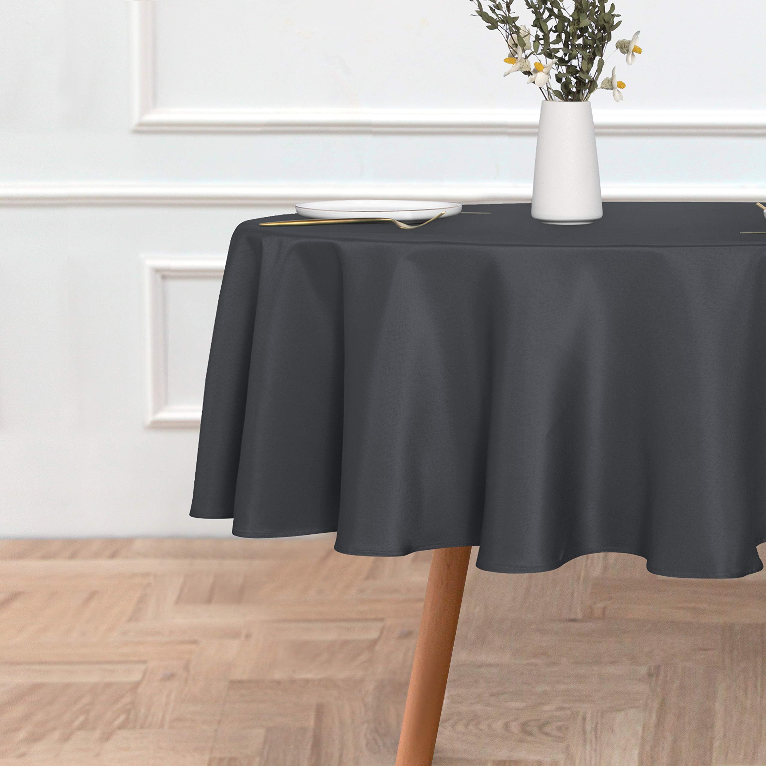 Sancua Round Tablecloth - 60 Inch - Water Resistant Spill Proof Washable Polyester Table Cloth Decorative Fabric Table Cover For